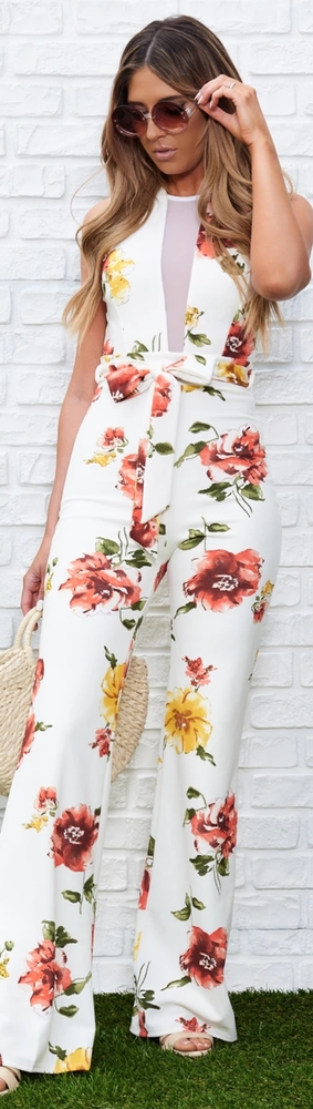 Nana Macs Ivory Floral Jumpsuit